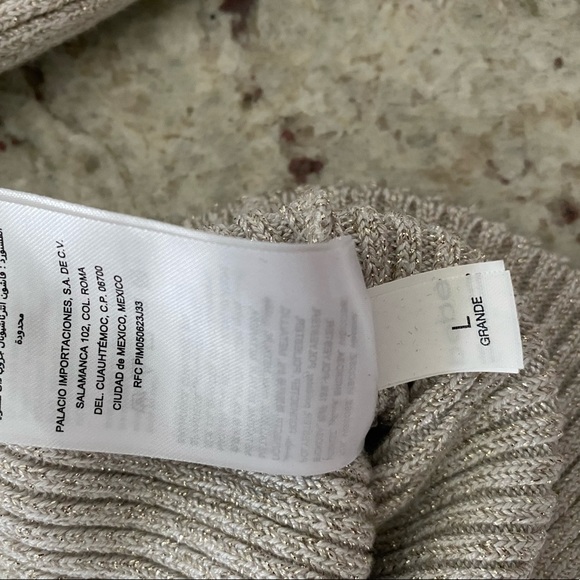 BEBE Sheri lace up Metallic cropped sweater Large - Picture 10 of 13